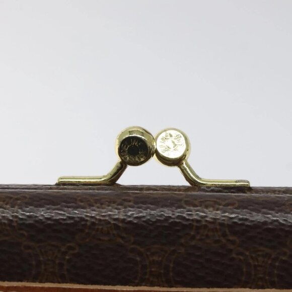 CELINE Macadam Canvas Compact Wallet PVC Leather Brown Auth yk17906 - Picture 14 of 16